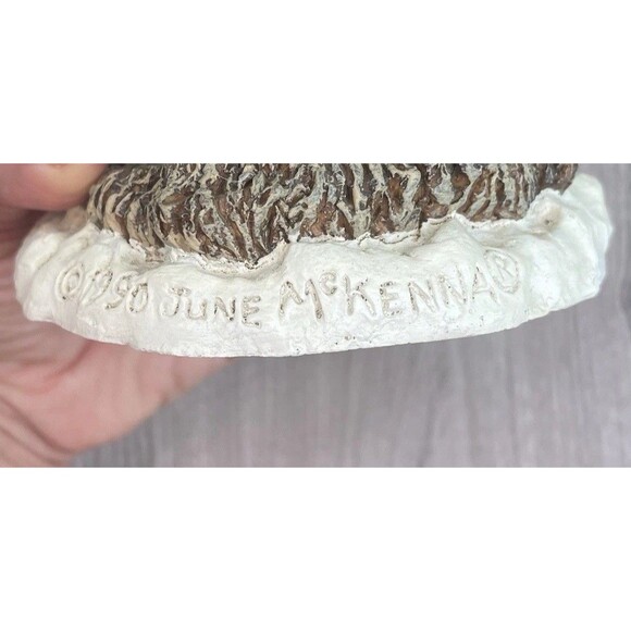 JUNE MCKENNA 1990 VICTORIAN SANTA WITH SLED SCULPTURE L.E 970/7500 SIGNED - Picture 10 of 11